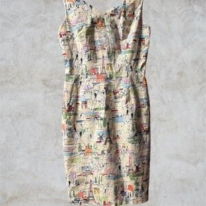 David Meister Tres Jolie Paris Sheath Dress Size 6